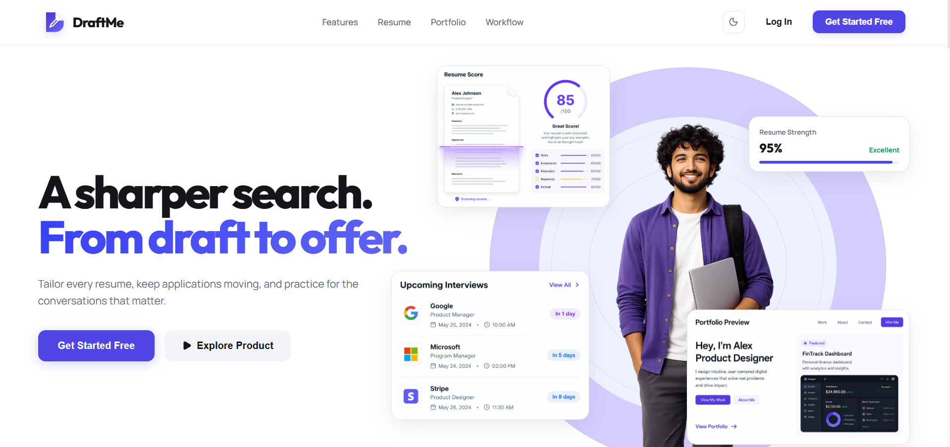 DraftMe product preview supplied for the portfolio
